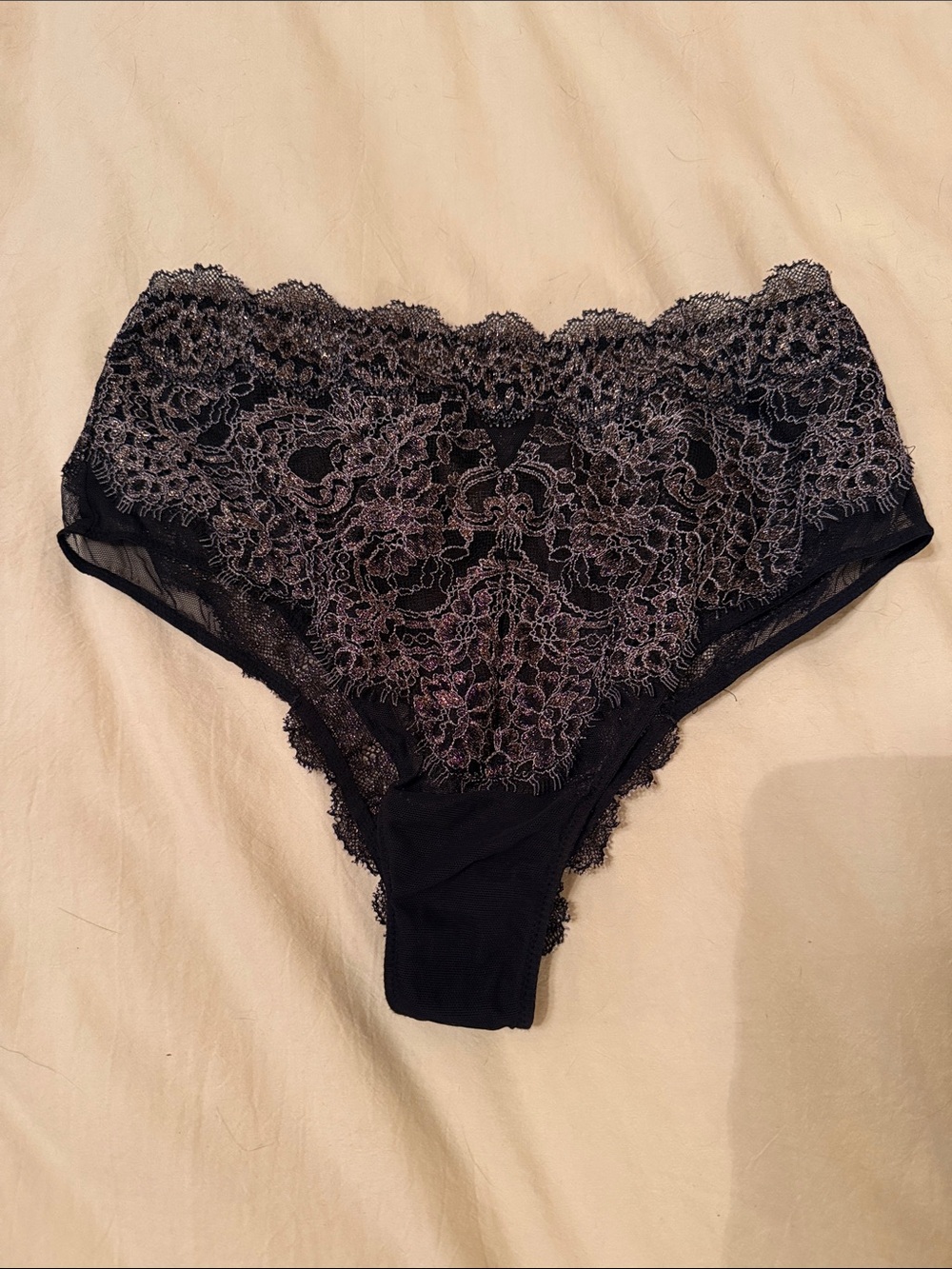 Victoria's Secret Black Lace High-Waist Panty